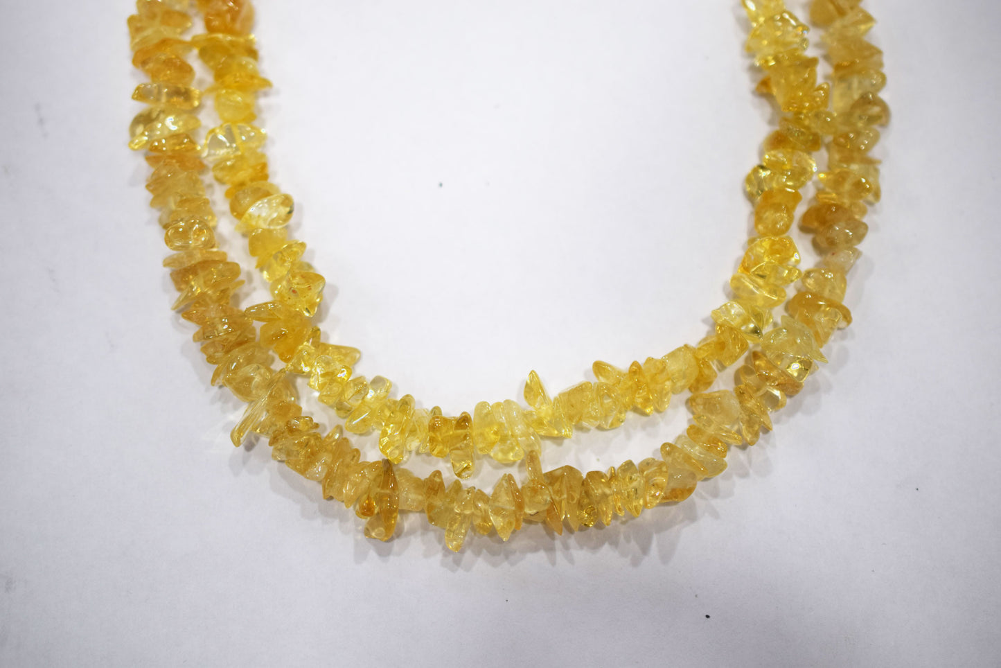 Natural Raw Citrine chip Necklace , Gemstones uncut chips Long Necklace , 5x7 mm , 32706