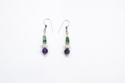 Natural Green Aventurine, White Agate & Amethyst Layered Necklace Set With Matching Earrings , 32809 (Copy)