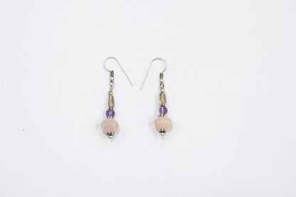 Natural Rose Quartz, Smoky Quartz & Multi Aventurine Layered Necklace Set with Matching Drop Earrings, 32810