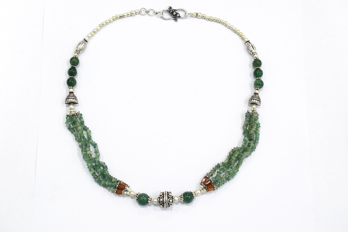 Natural Green Aventurine and Hessonite Garnet Jewelry Set for Her , 32818