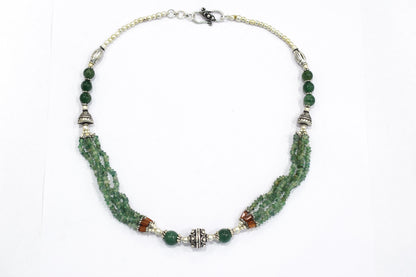 Natural Green Aventurine and Hessonite Garnet Jewelry Set for Her , 32818