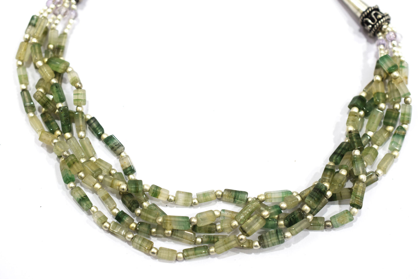 Natural Green Aventurine Multi-Strand Beaded Necklace & Drop Earrings Jewelry Set,Gift for Her, 32820