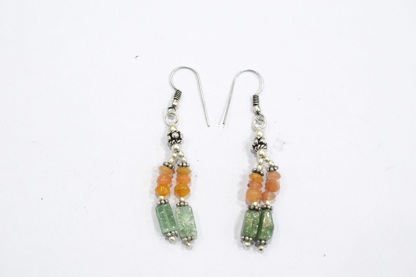 Natural Carnelian and Green Aventurine Multi-Strand Jewelry Set - Beaded Statement Necklace & Drop Earrings, Boho Healing Crystal Gift for Her, 32822