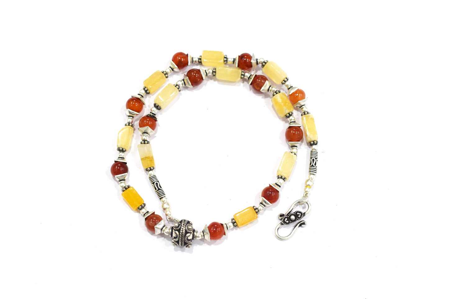Yellow Aventurine and Carnelian Necklace Set, Beaded Gemstone Jewelry, Natural Crystal Choker, Boho Warm Tone Drop Earrings, Gift for Her, 32827