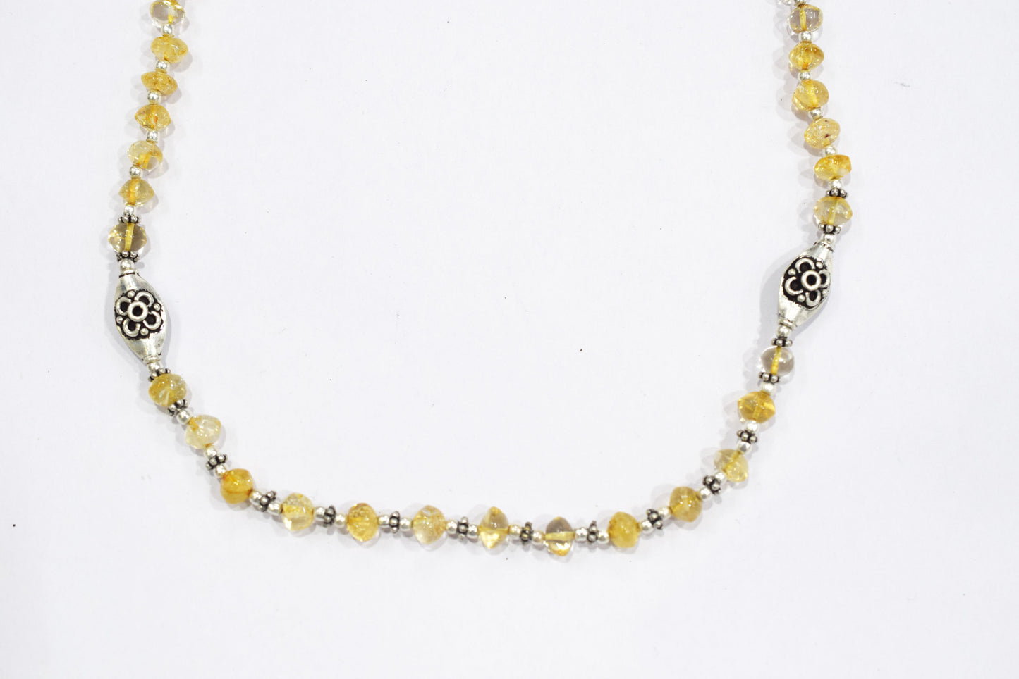 Natural Citrine Beaded Choker Necklace Set with Dangle Earrings, Handmade Yellow Gemstone Bicone Jewelry, Delicate Abundance Crystal Gift for Her, 32836