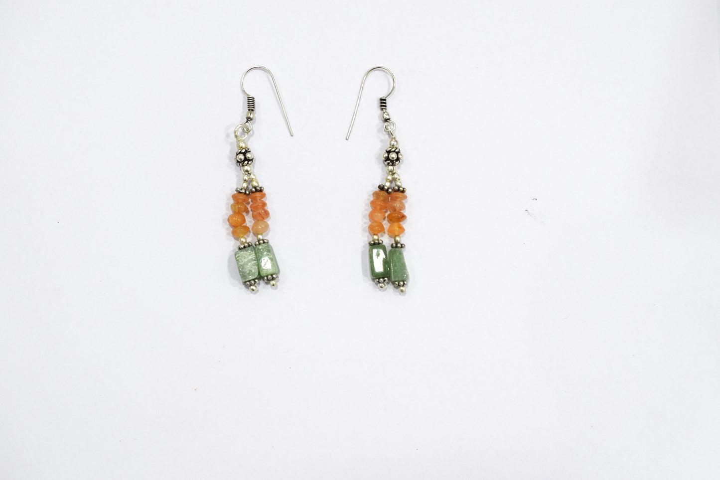 Natural Boulder Opal and Green Aventurine Necklace Set  - Multi-Strand Gemstone Beaded Necklace with Matching Earrings, 32857