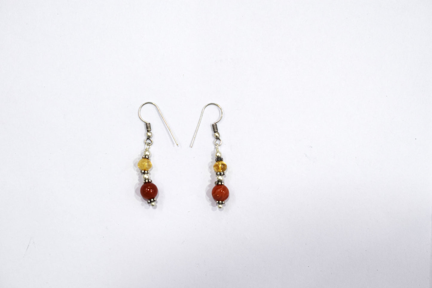 Natural Citrine,Garnet  and Carnelian Choker Necklace  Jewelry Set with Dangle Earrings ,Gift for Her, 32863