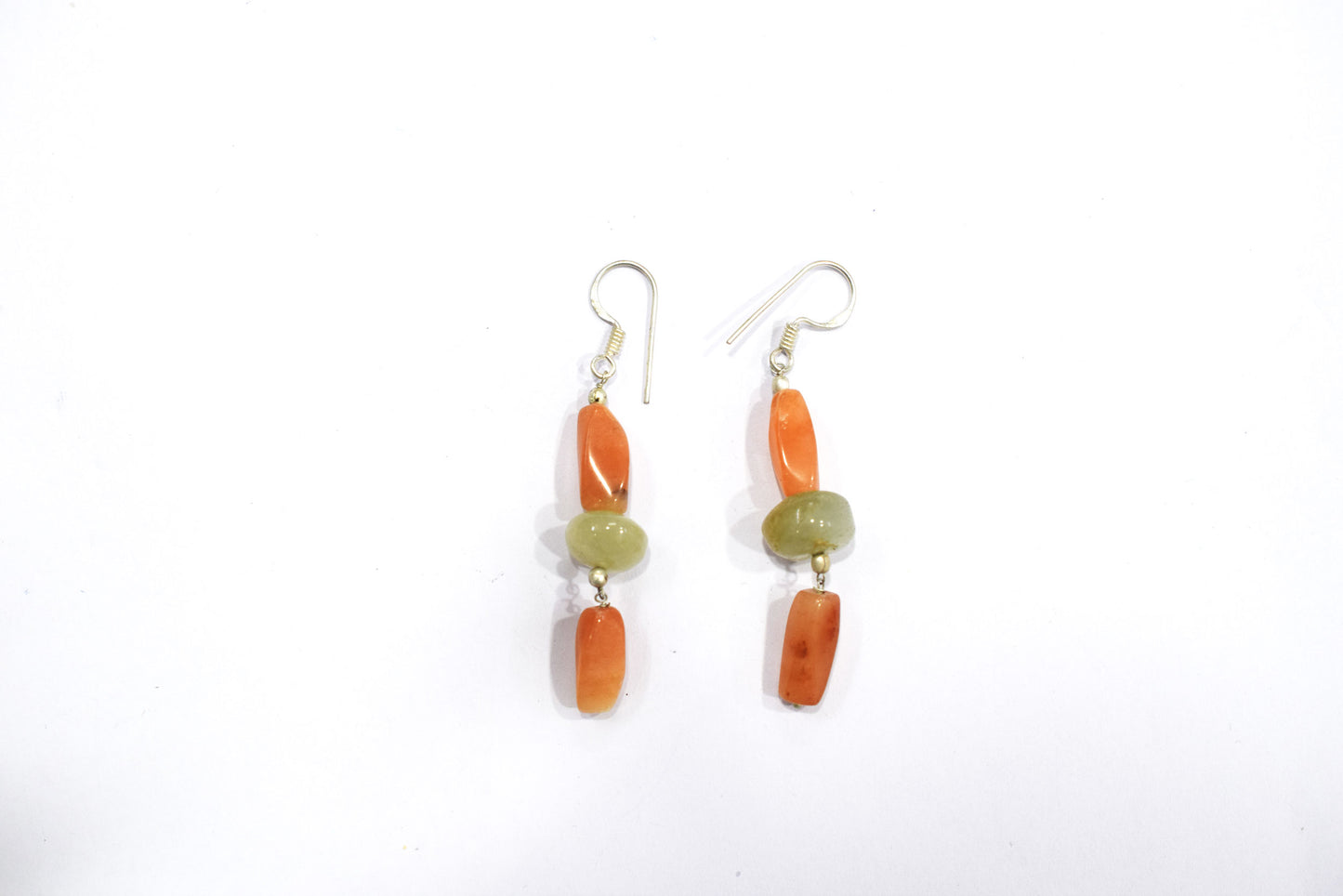 Natural Red and Green Aventurine Beaded Jewelry Set - Multi-Strand Statement Necklace & Matching Drop Earrings, 32879