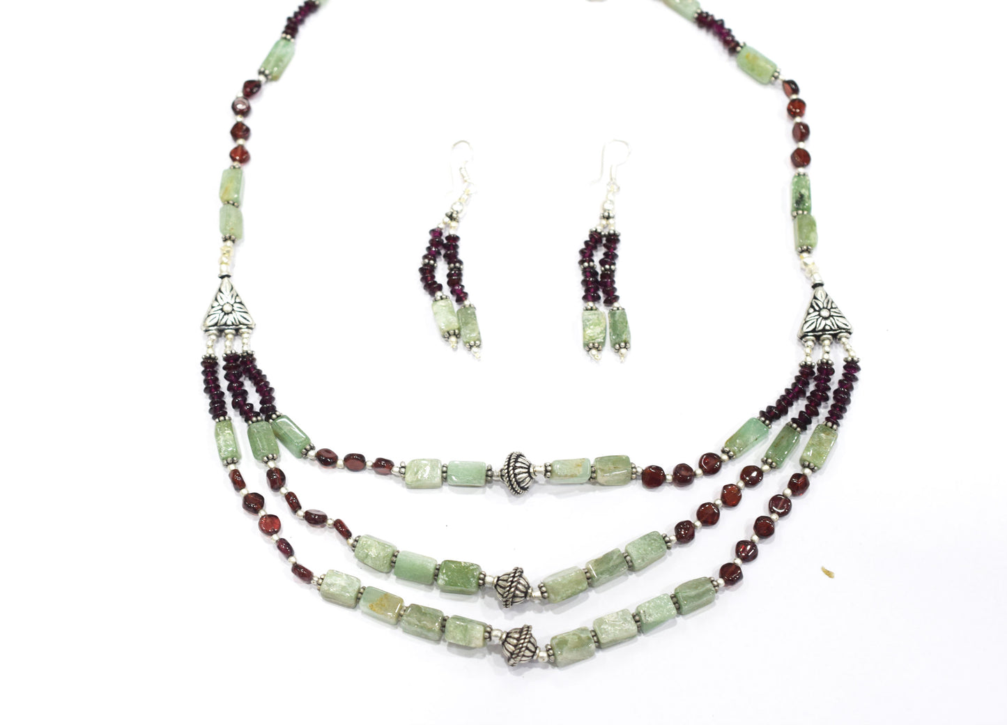 Natural Yellow Aventurine & Carnelian Gemstone Beaded Necklace and Earrings Jewelry Set,32931