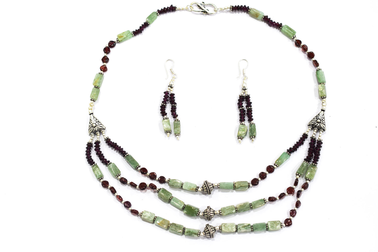 Natural Yellow Aventurine & Carnelian Gemstone Beaded Necklace and Earrings Jewelry Set,32931