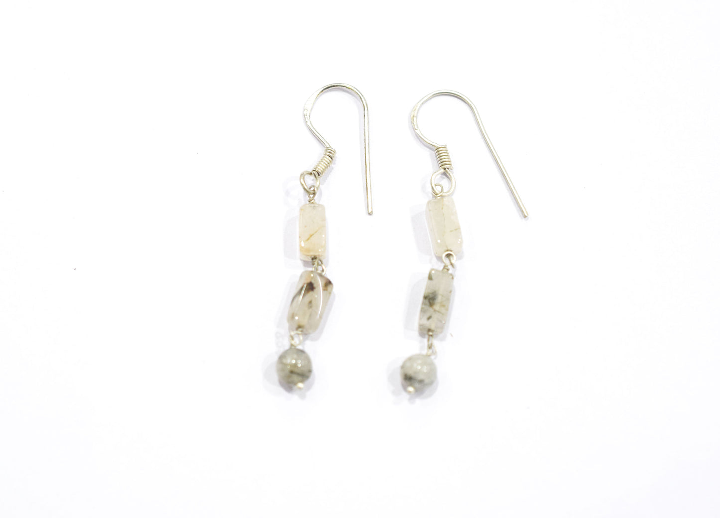 Natural Rutilated Quartz Jewelry Set – Multi-Strand Golden Rutile Necklace & Earrings,32948