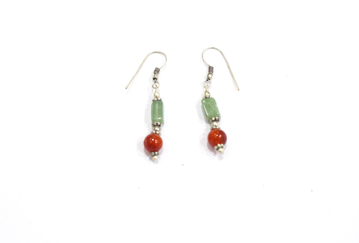 Natural Green Aventurine and Carnelian Necklace Set - Multi-Strand Statement Choker with Drop Earrings - Handmade Boho Tribal Beaded Jewelry Gift for Her,32964
