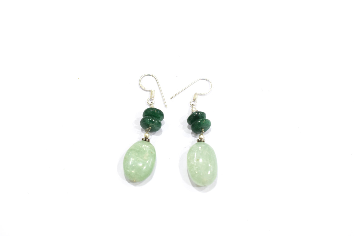 Natural Green Aventurine and Smoky Quartz Necklace Set - Multi-Strand Statement Choker with Drop Earrings - Handmade Boho Tribal Beaded Jewelry Gift for Her,32975