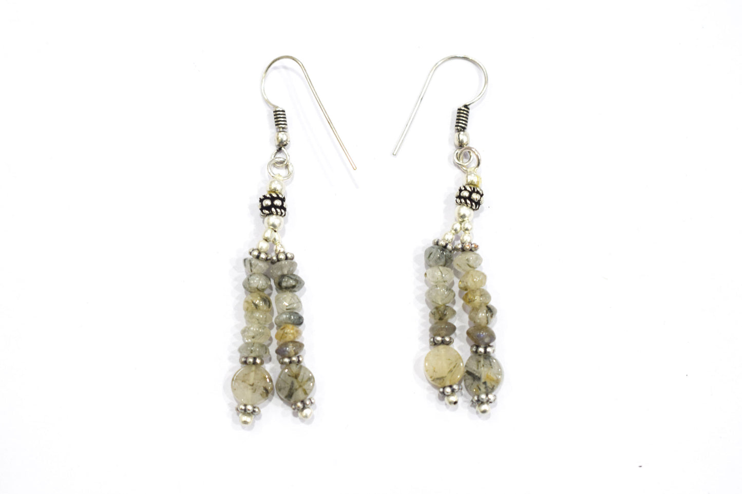 Natural Rutilated Quartz Jewelry Set – Multi-Strand Golden Rutile Necklace & Earrings,32978