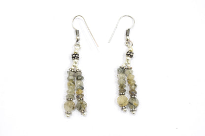 Natural Rutilated Quartz Jewelry Set – Multi-Strand Golden Rutile Necklace & Earrings,32978
