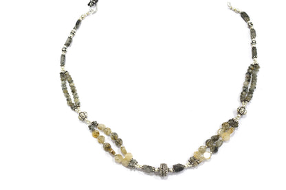 Natural Rutilated Quartz Jewelry Set – Multi-Strand Golden Rutile Necklace & Earrings,32978