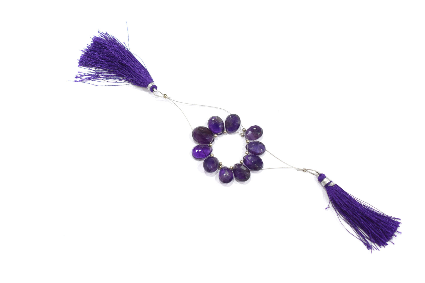 5 Piece  Amethyst Faceted Pear Shape  Briolettes Beads ,Sold By Strand,7x11 - 11.50x14 mm , 32979