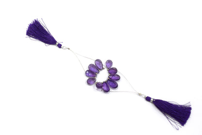 5 Piece  Amethyst Faceted Pear Shape  Briolettes Beads ,For DIY Jewelry Making Earrings,9.50 - 13.00mm , 32980