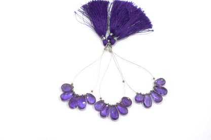 5 Piece  Amethyst Faceted Pear Shape  Briolettes Beads ,For DIY Jewelry Making Earrings,9.50 - 13.00mm , 32980