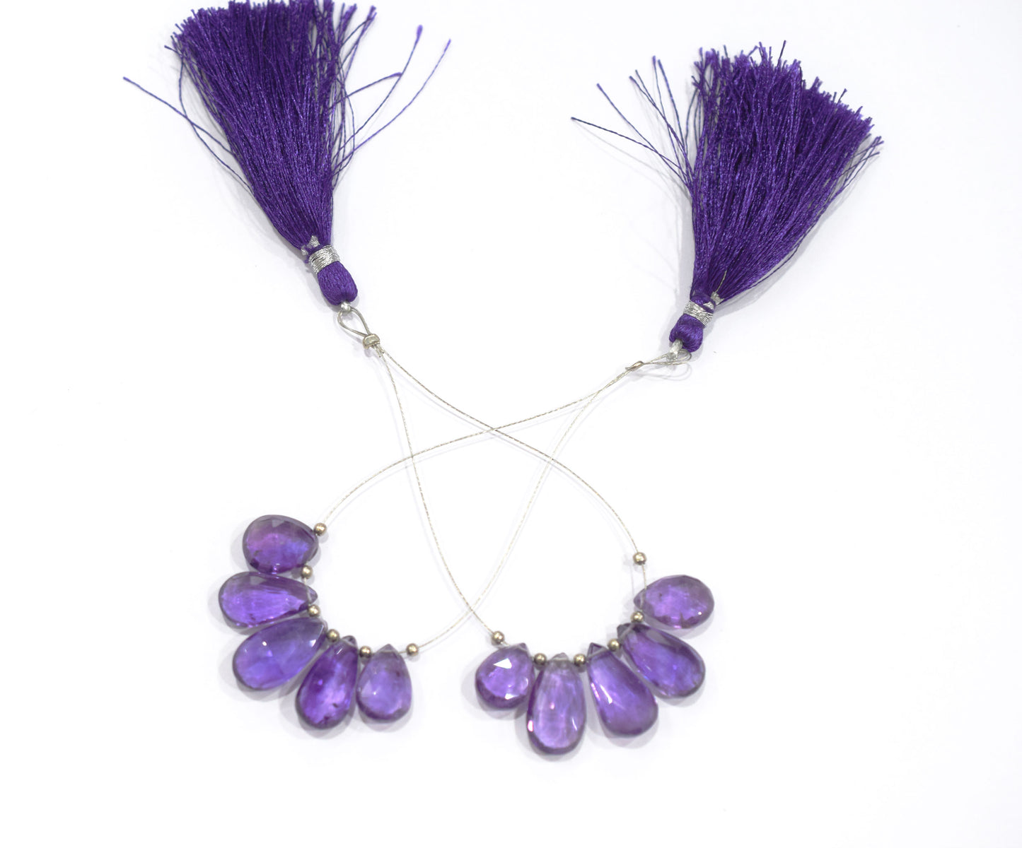 5 Piece  Amethyst Faceted Pear Shape  Briolettes Beads ,For DIY Jewelry Making Earrings,9.50 - 13.00mm , 32980