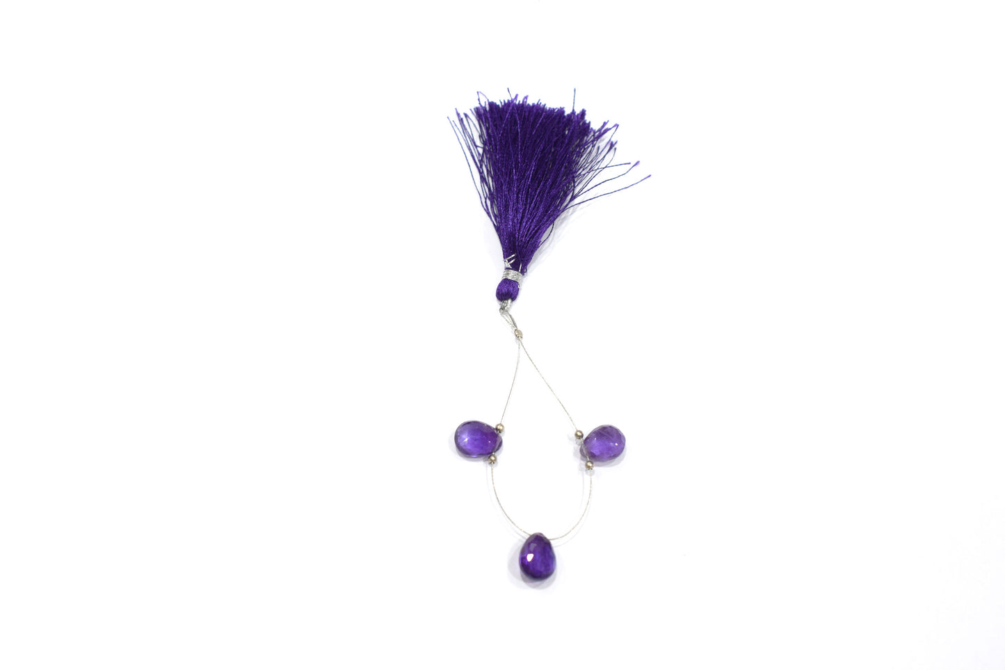 3 Pieces Amethyst Faceted Pear Shape  Briolettes Beads ,For DIY Jewelry Making Earrings,8.50 - 11.50mm , 32981