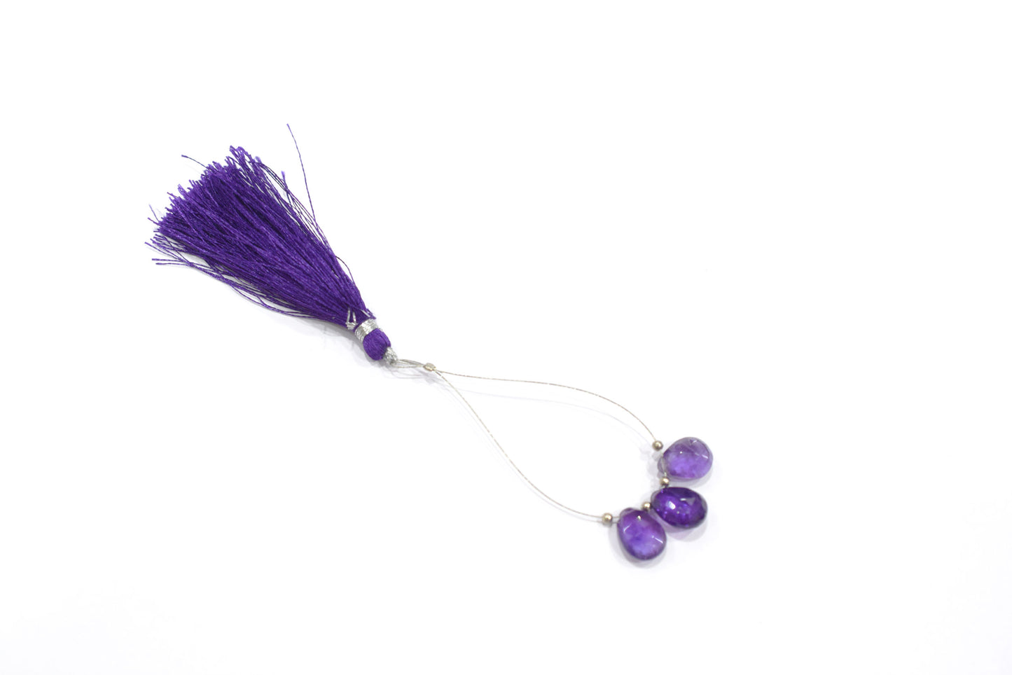 3 Pieces Amethyst Faceted Pear Shape  Briolettes Beads ,For DIY Jewelry Making Earrings,8.50 - 11.50mm , 32981