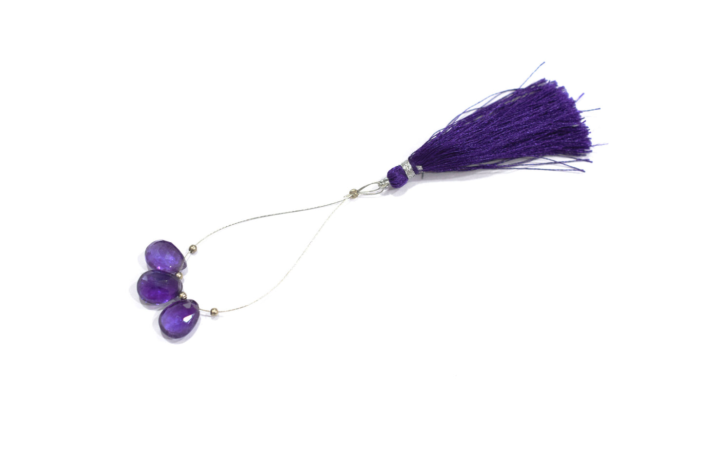 3 Pieces Amethyst Faceted Pear Shape  Briolettes Beads ,For DIY Jewelry Making Earrings,8.50 - 11.50mm , 32981