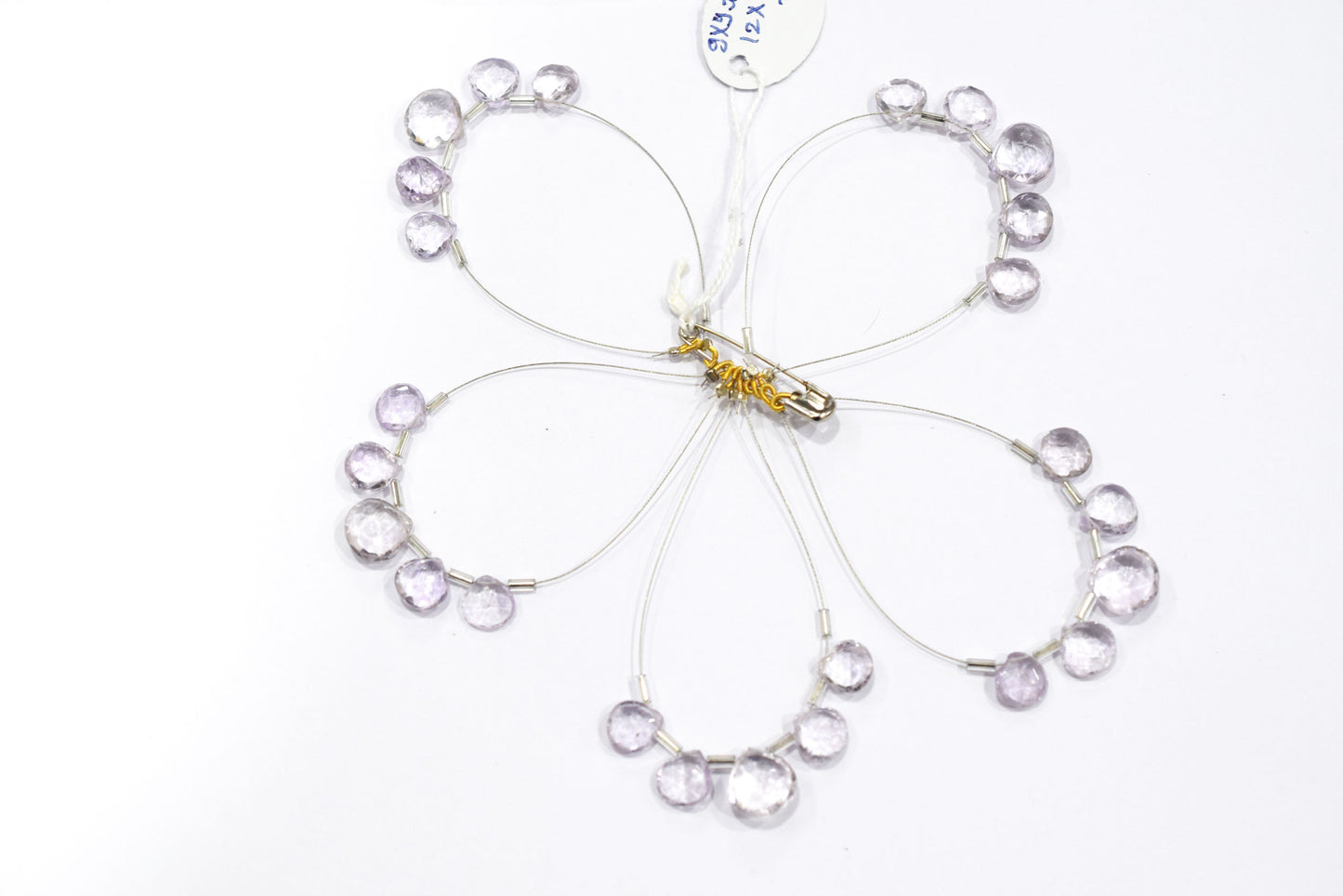 5 Pcs Lavender Amethyst Faceted Heart Shape Briolette Beads Strand , Sold By Strand , 9x9 - 12x12 mm , 32982