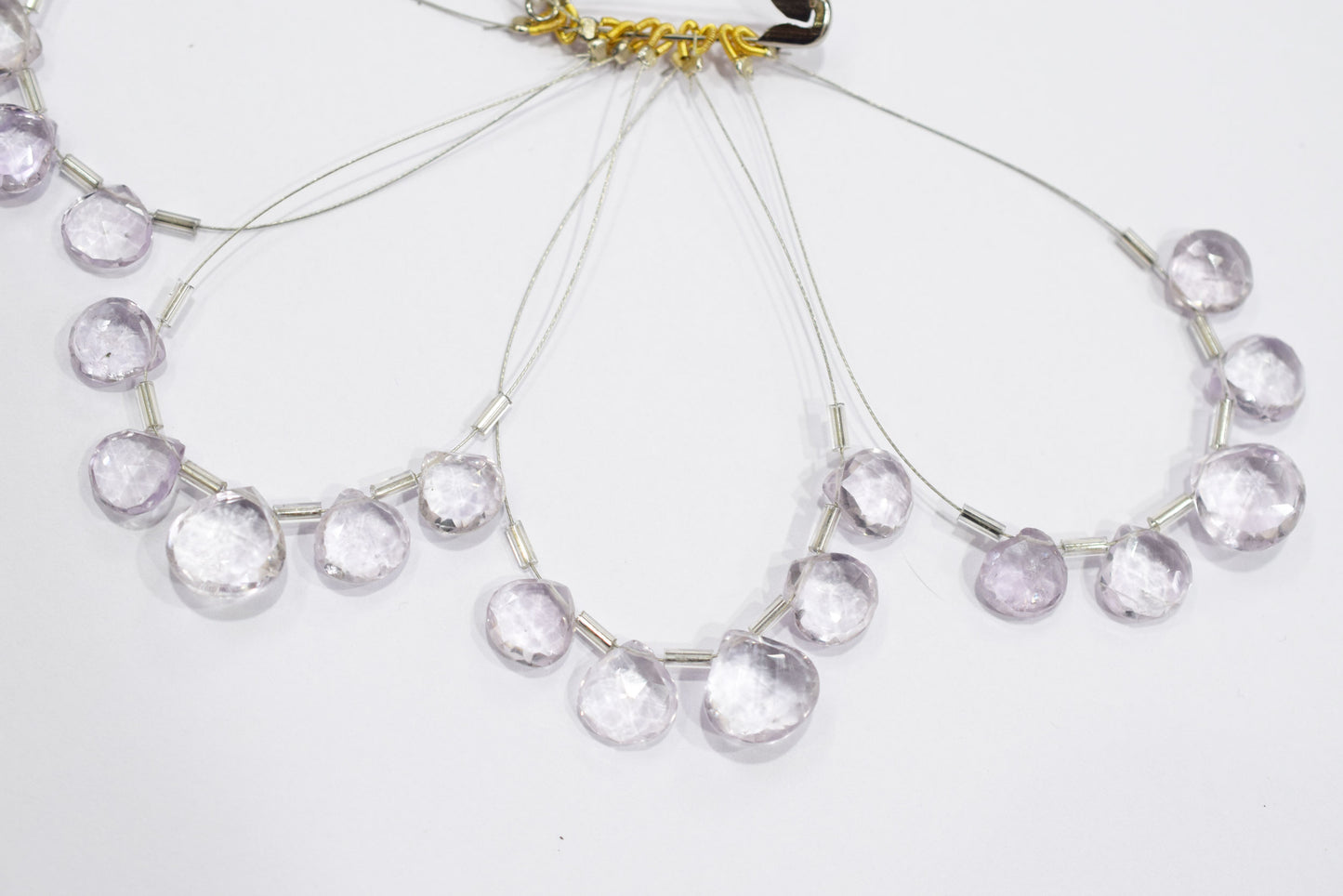 5 Pcs Lavender Amethyst Faceted Heart Shape Briolette Beads Strand , Sold By Strand , 9x9 - 12x12 mm , 32982