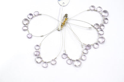 5 Pcs Lavender Amethyst Faceted Heart Shape Briolette Beads Strand , Sold By Strand , 9x9 - 12x12 mm , 32982