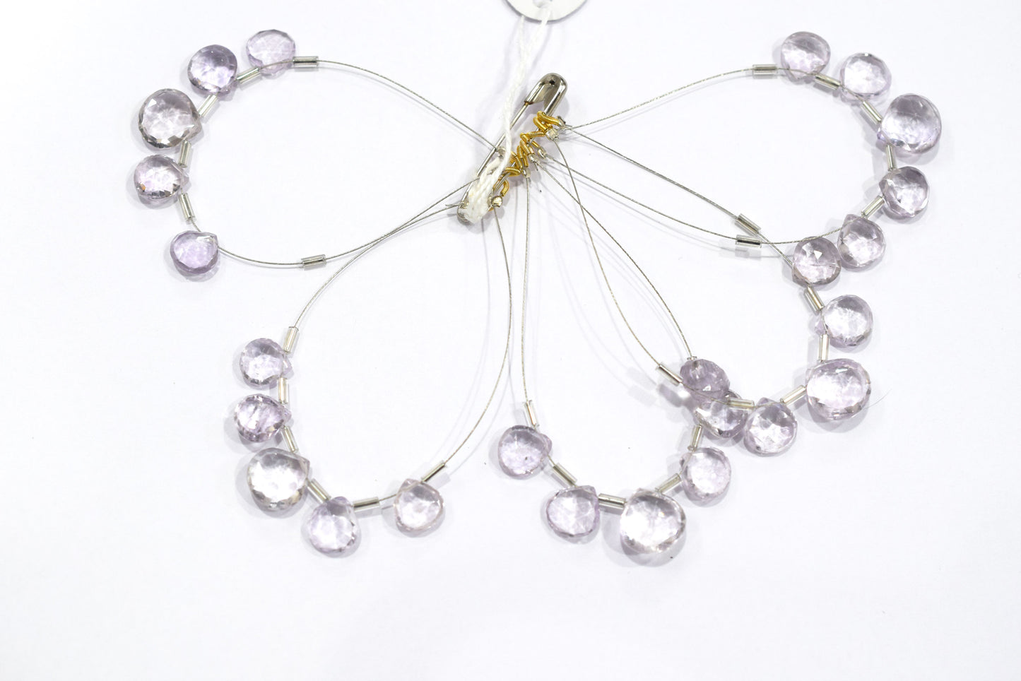5 Pcs Lavender Amethyst Faceted Heart Shape Briolette Beads Strand , Sold By Strand , 9x9 - 12x12 mm , 32982