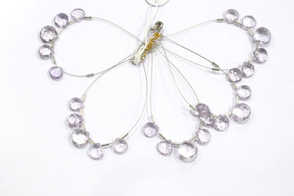 5 Pcs Lavender Amethyst Faceted Heart Shape Briolette Beads Strand , Sold By Strand , 9x9 - 12x12 mm , 32982