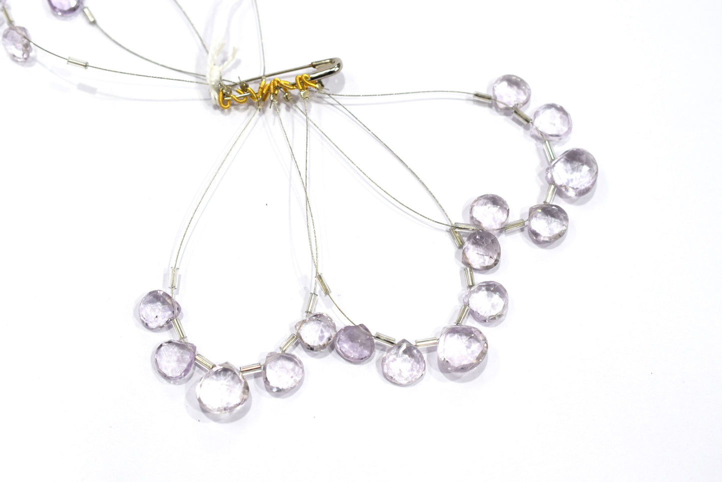 5 Pcs Lavender Amethyst Faceted Heart Shape Briolette Beads Strand , Sold By Strand , 9x9 - 12x12 mm , 32982