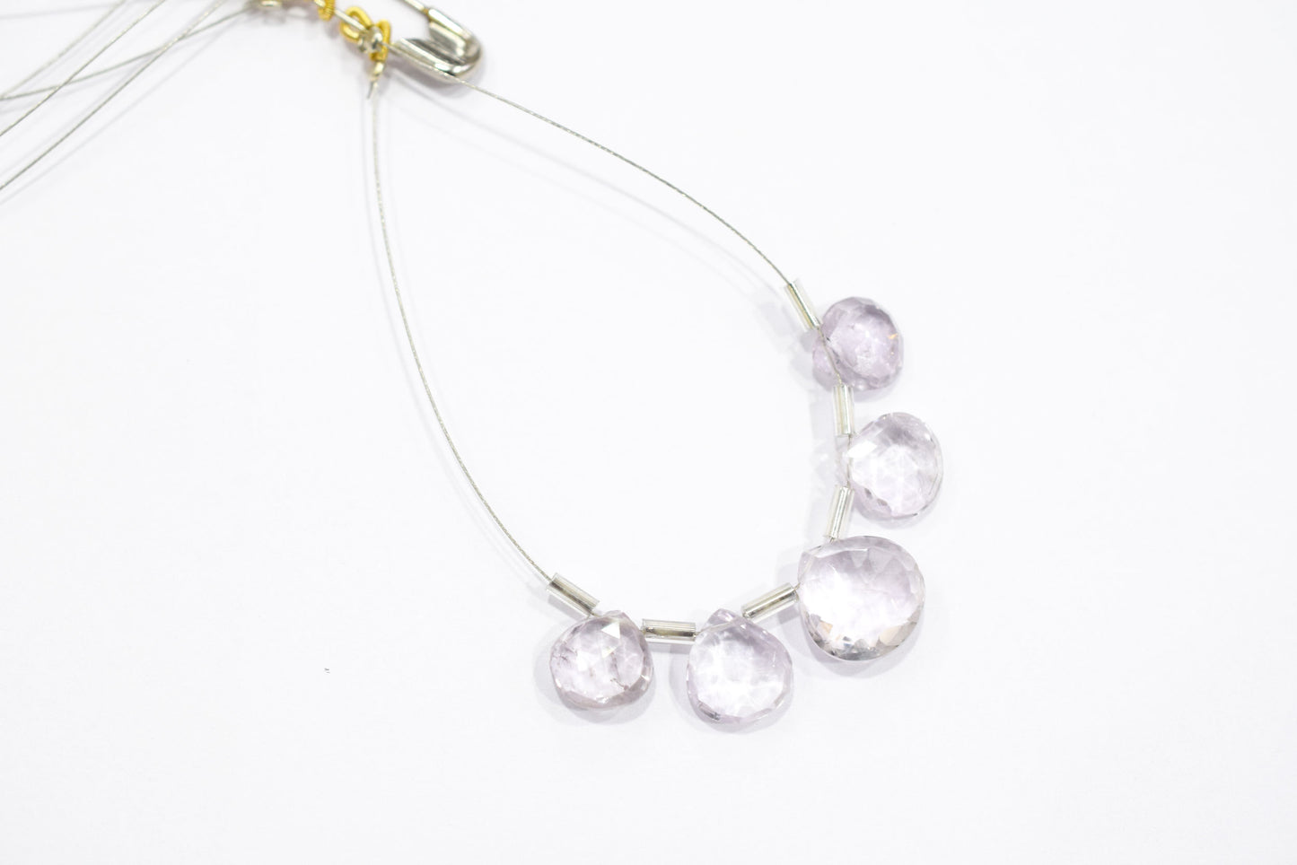 5 Pcs Lavender Amethyst Faceted Heart Shape Briolette Beads Strand , Sold By Strand , 9x9 - 12x12 mm , 32982