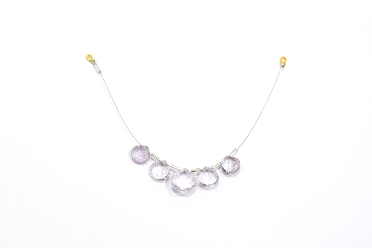 5 Pcs Lavender Amethyst Faceted Heart Shape Briolette Beads Strand , Sold By Strand , 9x9 - 12x12 mm , 32982
