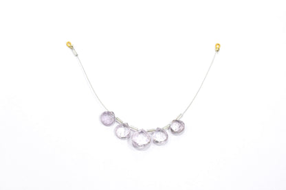 5 Pcs Lavender Amethyst Faceted Heart Shape Briolette Beads Strand , Sold By Strand , 9x9 - 12x12 mm , 32982
