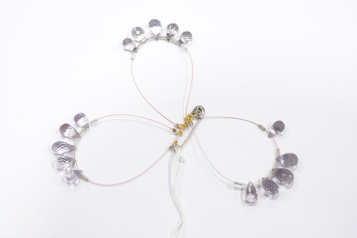 5 Pcs Lavender Amethyst Faceted Pear Briolette Beads Strand , Sold By Strand , 7x12 - 9x14 mm , 32983