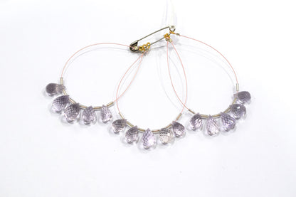 5 Pcs Lavender Amethyst Faceted Pear Briolette Beads Strand , Sold By Strand , 7x12 - 9x14 mm , 32983