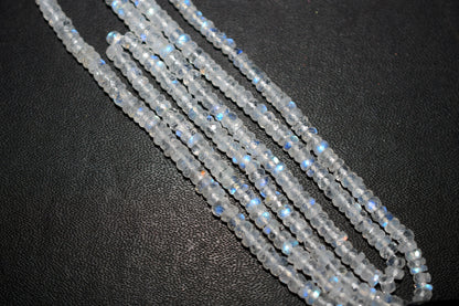 Rainbow Moonstone Faceted Tyre Shape Beads , Sold By Strand ,12 Inches , 4.00 mm , 32984