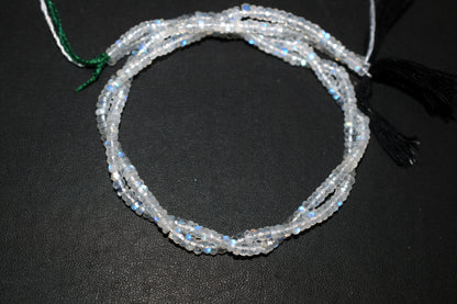 Rainbow Moonstone Faceted Tyre Shape Beads , Sold By Strand ,12 Inches , 4.00 mm , 32984