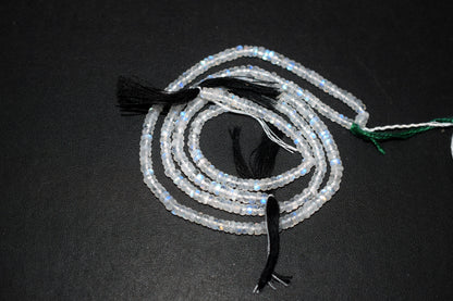 Rainbow Moonstone Faceted Tyre Shape Beads , Sold By Strand ,12 Inches , 4.00 mm , 32984