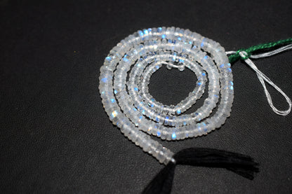 Rainbow Moonstone Faceted Tyre Shape Beads , Sold By Strand ,12 Inches , 3.00-4.50 mm , 32985