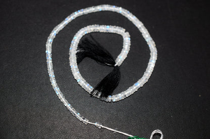 Rainbow Moonstone Faceted Tyre Shape Beads , Sold By Strand ,12 Inches , 3.00-4.50 mm , 32985