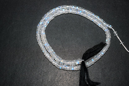Rainbow Moonstone Faceted Tyre Shape Beads , Sold By Strand ,12 Inches , 3.00-4.50 mm , 32985
