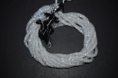 Rainbow Moonstone Faceted Tyre Shape Beads , Sold By Strand ,12 Inches , 5.00-5.25mm , 32986