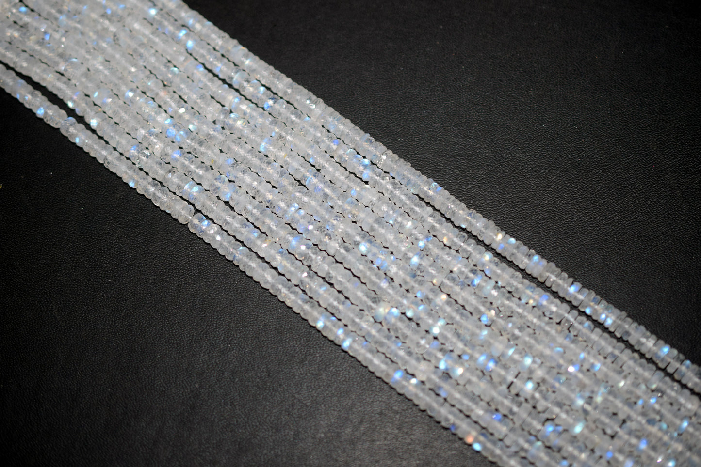 Rainbow Moonstone Faceted Tyre Shape Beads , Sold By Strand ,12 Inches , 5.00-5.25mm , 32986