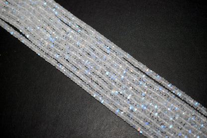 Rainbow Moonstone Faceted Tyre Shape Beads , Sold By Strand ,12 Inches , 5.00-5.25mm , 32986