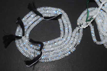 Rainbow Moonstone Faceted Tyre Shape Beads , Sold By Strand ,12 Inches , 5.00-5.25mm , 32986