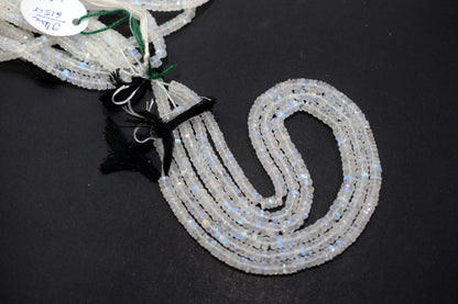 Rainbow Moonstone Faceted Tyre Shape Beads , Sold By Strand ,12 Inches , 5.00-5.25mm , 32986