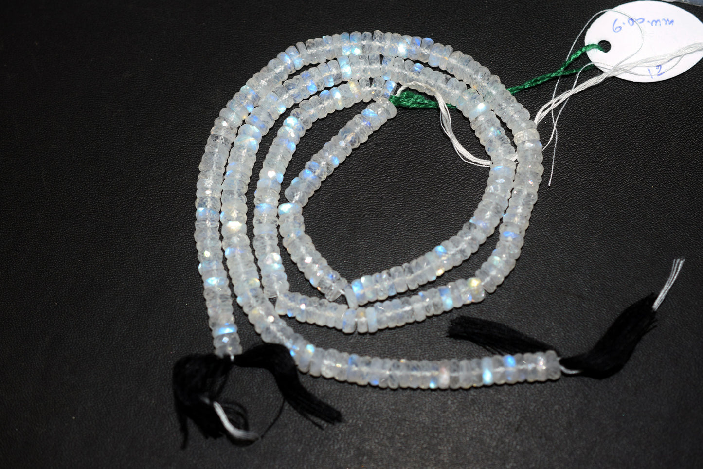 Rainbow Moonstone Faceted Tyre Shape Beads , Sold By Strand ,12 Inches , 6.00 mm , 32987